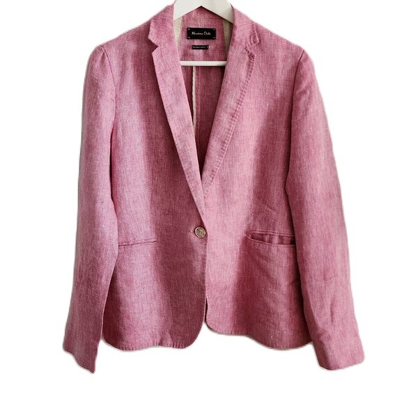 Massimo Dutti Jackets & Blazers - Massimo Dutti pink linen blazer
